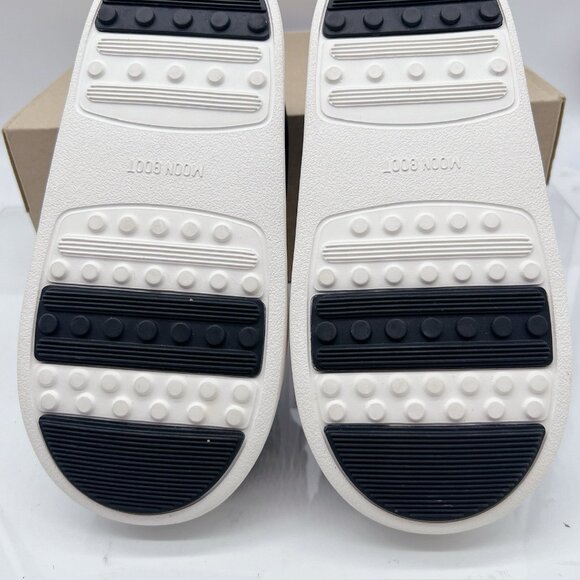 Moon Boot Park Soft Flower Slip On logo-print Boots Sneakers US 7 Black/ White - Picture 12 of 14